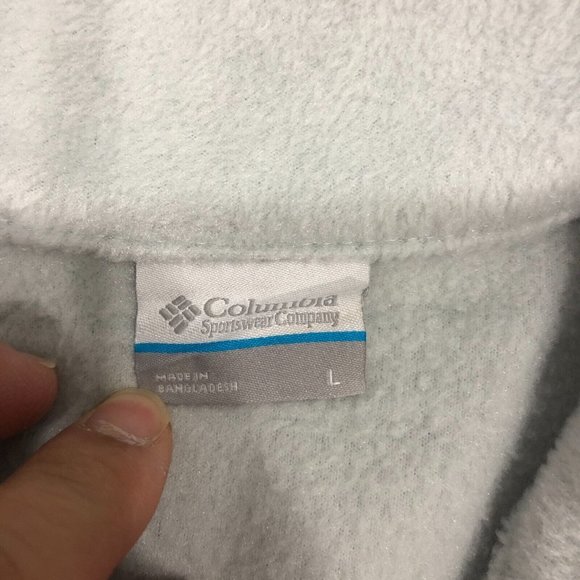 Columbia Sweater Adult Large Blue 1/4 Snap Two Tone Pullover Long Sleeve Fleece - Picture 6 of 7